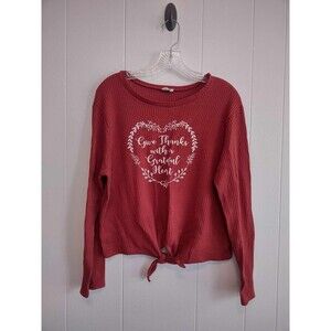 Funky Pink | Grateful Heart Fall Red Long Sleeve Top Size L